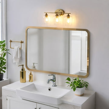 Jayne Iron/Glass Cottage Rustic LED Vanity Light